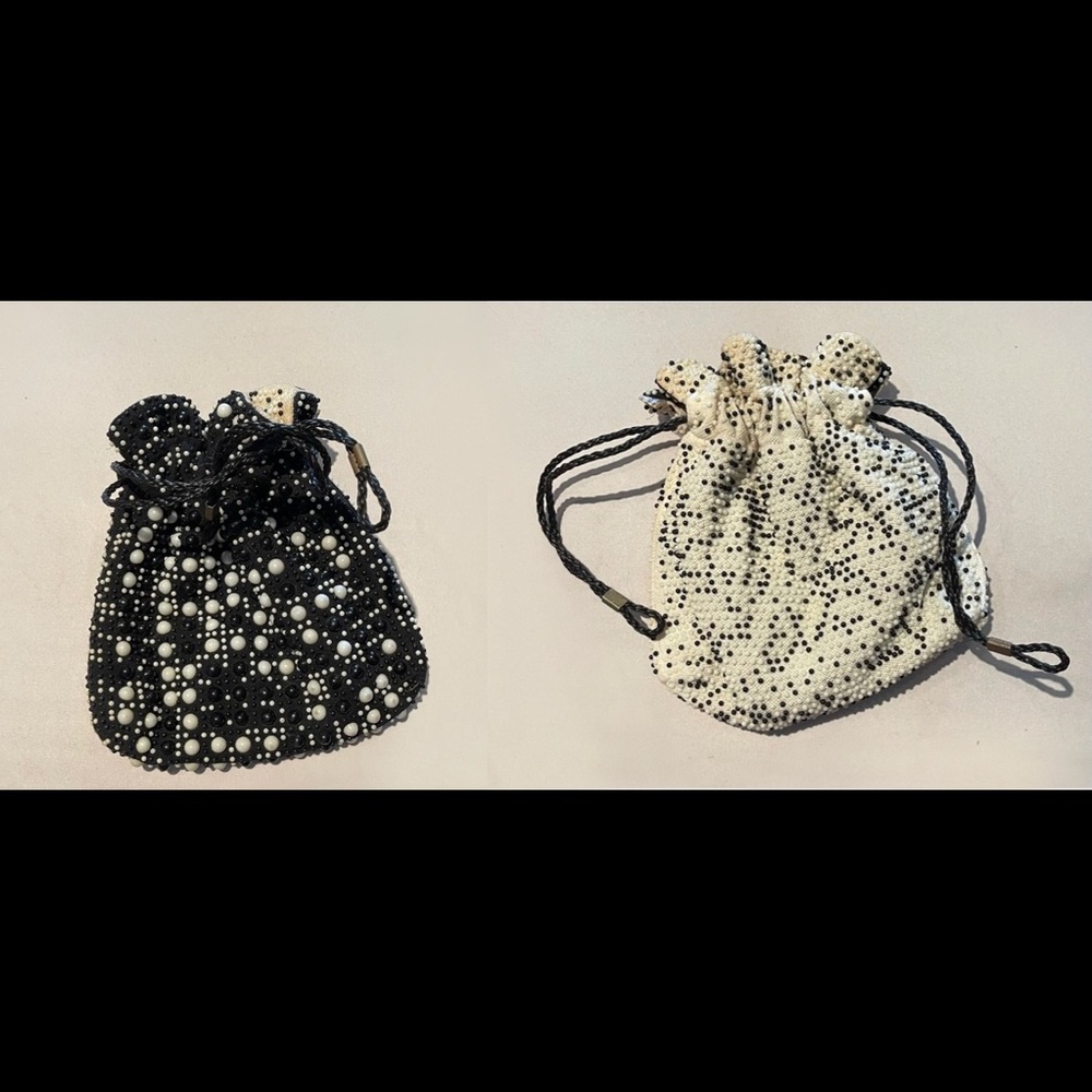Vintage REGAL ( Hong Kong ) 40’s handbag reversible black & white beaded